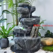 【廠商直銷 假山魚池 流水擺件 風水景觀】庭院假山瀑布水循環室內流水擺件循環水玄關陽台成品水景招財噴泉