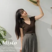 【MISTO SHOP】韓系 優雅針織V領上衣 / 3色 / 現貨