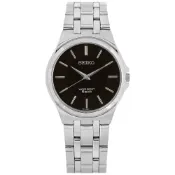 SEIKO 精工 / 輕薄簡約 礦石強化玻璃 日本機芯 不鏽鋼手錶 深咖啡色 / SCXP023 / 34mm