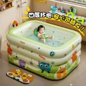 (店+)嬰兒充氣式游泳桶兒童游泳池家用摺疊加厚小孩洗澡桶寶寶充氣水池
