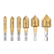 (店+)六角柄 木工倒角器 開孔器6 - 19MM 倒角器 倒角鑽 木工倒角 倒角刀 五刃倒角器