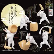 免運新品🌟搗年糕的肌肉玉兔 🐰月兔搗麻糬公仔 兔子搗年糕擺件 扭蛋盲盒打麻薯月餅的兔兔中秋玩偶公仔擺件 扭蛋風格桌面裝飾