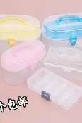 樂購優品百貨 多功能透明塑料手提小收納箱百寶箱 十字繡線盒大號收納盒 diy