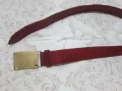PAUL SMITH 紅色 鋪克牌 花紋 皮革 皮帶