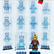BRICKTHROUGH樂高鋼鐵人透明格納庫， 一組12個，不含圖中樂高人偶 金磚樂高購入  下標前請先露露通詢問再下標