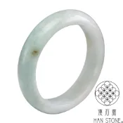 【漢石齋】天然翡翠A貨 手鐲玉鐲 三彩飄花種(手圍18.3/版寬15.4mm)