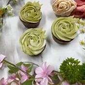 AY baker 雙色豆沙玫瑰花 靜岡抹茶調色口味  韓式裱花 杯子蛋糕