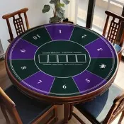 【可開統編】百家樂桌子德州撲克籌碼桌簡易打牌棋牌桌家用可攜式可折疊圓桌