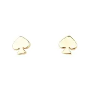 【KATE SPADE】KATE SPADE  Everyday Spade黑桃LOGO金屬穿式耳環(金)
