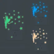 五象設計 個性隨心貼夜光精靈星星三色開關貼家居牆面裝飾牆貼紙自粘