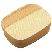 【菊川本味】柳杉便當盒-方圓角-18.7cm(無漆 木盒 飯盒 木餐盒 便當盒 收納盒 懷舊木盒 方圓木盒)