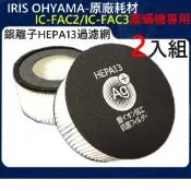 IRIS OHYAMA原廠耗材 IC-FAC2/FAC3塵蟎機專用銀離子HEPA13過濾網2入 CF-FHK2