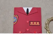 (店+)【預購】客製化消防員制服卡片｜救火英雄升遷禮物手工卡片手作紙雕生日情人節週年紀念日禮物母親節父親節聖誕節萬用卡機關情侶