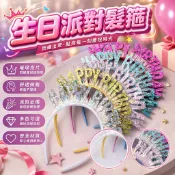 【隔日配】生日髮箍 亮片髮箍 派對頭飾 生日派對 慶生裝飾 拍照道具 生日快樂字母髮箍 兒童大人適用