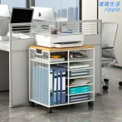 漣漪生活 【落地分層收納】文件收納架 置物架 辦公桌下收納櫃 文件架 立式架子 印表機架 多功能收納 鐵製穩固 開放式設計 辦公室收納神器
