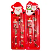 (店+)聖誕文具 文具組 聖誕文具組 2入鉛筆/直尺/筆削/橡皮擦 贈品筆組 禮品筆組 文具組 贈品文具