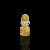 《博古珍藏》天然金髮晶水晶觀音菩薩坐像墜子項鍊．21公克．珮飾品．頂級全美．行家首選．底價回饋