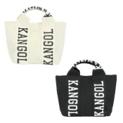 (店+)【KANGOL】KANGOL 側背包 米白 / 黑 字母LOGO 帆布包 小方包 手提包 65551707-