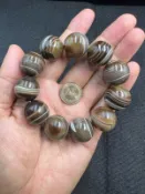 02藏傳西藏瑪瑙纏絲天珠原礦20mm手珠。