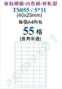 100張A4/包_好印_電腦標籤自黏標籤55格白色紙TS055/5*11-尺寸4x2.5公分自粘標籤貼紙產品標示條碼包裝