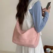 🔥臺灣出貨🔥大容量餃子包包女2025新款夏季單肩斜挎包學生上課通勤粉色托特包