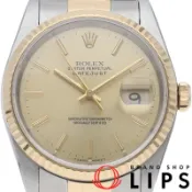 【DOKODEMO】勞力士 Datejust 男士腕錶 16233(L) - 附原廠錶盒、國際保固卡、18K 黃金/不鏽鋼材質、香檳色顏色、1990 年款、成色極佳 [二手]