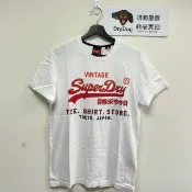 DryDog 跩狗嚴選 跩狗嚴選 夏日超特價 極度乾燥 Superdry T-shirt 經典Logo 奶油白 白T 白紅 漸層 重磅純棉 圓領 短袖 T恤 土耳其製 素T T24