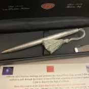 [筆來筆趣Pen101] 全新 義大利Aurora 古董 純銀方格原子筆