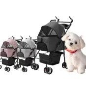 (店+)【Petvibe】可分離式輕便寵物推車(寵物推車 寵物包 寵物外出包 寵物外出車 狗狗推車 貓咪推車 可分離推車 推車)