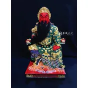 「華誠」1尺3 關聖帝君 關公 文衡聖帝 ｜綠袍 金身 神像 樟木雕刻 2504