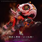 銷量潮玩官方正品 國潮舞獅模型 合金成品書桌玩具裝飾可動擺件