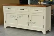 台中可愛小舖傢俱家飾精品 美歐英式古典鄉村風全實原木雙色立體花朵萊茵三門三抽三層超大餐櫃書桌碗碟盤展示櫃椅 玄關隔間組