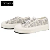【DOKODEMO】Dior Walk'n'Dior 厚底運動鞋，Dior Oblique 刺繡，棉質，尺寸 34 1/2 [二手]
