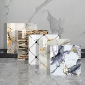 【台灣出貨】 跨境外貿專供30*30磚紋自粘墻貼大理石鎏金3d背景墻裝飾仿瓷磚貼