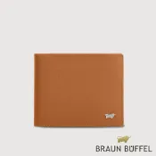 【BRAUN BUFFEL】HOMME-M 8卡中間翻零錢袋短夾-杏仁巧克力 德國小金牛/BF306-318-SAL