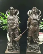 銀聯網日用品生活館 越南沉香木木雕關公韋陀佛像擺件 伽藍菩薩實木 珈藍韋陀護法神像1入