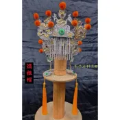 『有保庇佛具☻』雙色水鑽紙帽 手工紙帽 雙色紙帽 神明帽 媽祖 祖師 關聖帝君