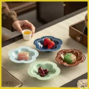 YL免運 佛手柑托盤陶瓷復古禪意茶點盤中式點心盤陶瓷乾果盤零食家用果盤