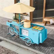 （訂金）網紅糯米飯倒騎驢擺攤車可騎行三輪促銷車移動鐵藝餐車夜市小吃車