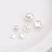 Ala----  保色厚銀異形石頭珠三角小碎金隔珠不規則散珠diy串手鍊飾品配件