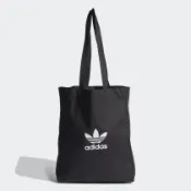 Adidas Originals 愛迪達黑色側背包 三葉草愛迪達黑色帆布手提包手提袋 H64170