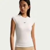 NIKE 短袖上衣 女 緊身 AS W NSW CHILL KNIT RIB SS TOP 米灰 IF0243-133
