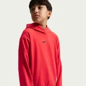 【NIKE 耐吉】長袖上衣 童裝 大童 男童 帽T 落肩版型 快乾 B NP DF FLC PO HOODIE 紅 IF1723-696