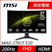 MSI微星 MAG 276CF E20 27型 FHD VA 200Hz 曲面電競螢幕(0.5ms/HDR/HDMI)