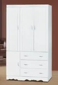 蘆洲巨林家具館..香川白色4x7尺開門下三抽組合衣櫥(763)(全組)-EH*280-763..台北地區免運費!!