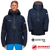 【MAMMUT 長毛象】男 高機能防風防水耐磨連帽軟殼夾克.外套_1010-28031-5924 夜藍