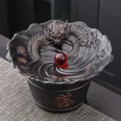 🔥蝦皮熱賣🔥紫陶復古水盂茶洗建水茶渣分離廢水缸龍騰四海大號過濾茶水茶渣缸茶瓯 茶矸 送禮 禮物520