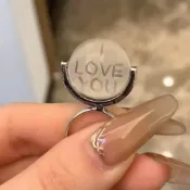 心動禮物🎀love圓盤旋轉愛心戒指我愛你表白神器暗戀學生版iloveyou情侶禮物