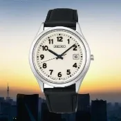【SEIKO 精工】SOLAR太陽能 經典大三針數字夜光 皮帶手錶38.7mm(SBPX157J / V157-0DX0Z)