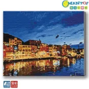 (店+)【Manto】正濱彩色漁村-台灣製DIY數字油畫 | 經典大尺寸40x50cm